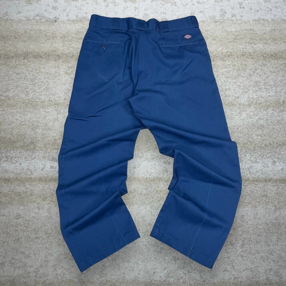 Vintage 90s Dickies Khakis Pants 36x30 Relaxed Navy Blue Flat Front Work Wear